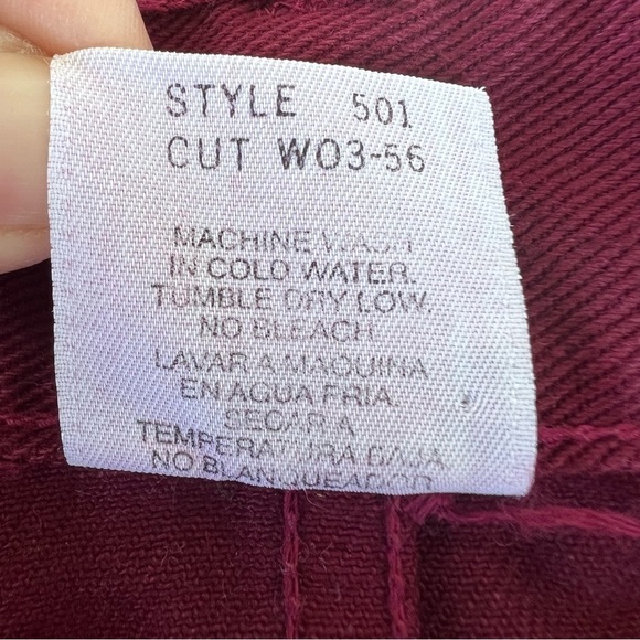 Vintage WAVE Button Front Denim Mini Skirt Women’s Size Medium Burgundy USA Made - Picture 8 of 8